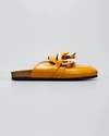Jw Anderson Chunky Leather Chain Slide Mules In Bright Orange
