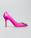 Manolo Blahnik Hangisi 70 Embellished Satin Pumps In Bpnk6703