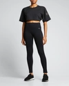 Adidas By Stella Mccartney X Stella Mccartney Cropped T-shirt In Black Sofpow