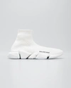 Balenciaga Speed 2.0 Knit Sock Trainer Sneakers In Bianco
