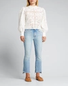 Mother The Insider Cropped Frayed High-rise Flared Jeans In I Confess