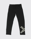 Kenzo Logo-print Stretch-cotton Leggings In 09p Black