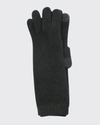 Portolano Long Cashmere Tech Gloves In Green