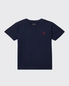 Polo Ralph Lauren Cotton Jersey Crewneck Tee In Navy