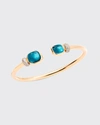 Pomellato Nudo Classic Petit Rose Gold London Blue Topaz And Diamond Bangle, Medium