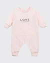 GIVENCHY GIRL'S LOVE LOGO-PRINTED COVERALL,PROD167640014