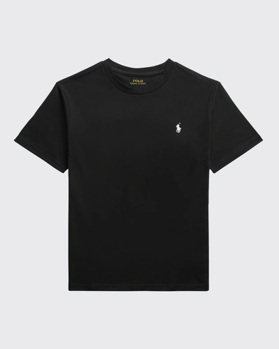 Ralph Lauren Kids' Boy's Cotton Jersey Crewneck Tee In Black