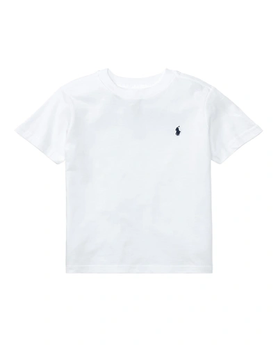 Ralph Lauren Kids' Boy's Cotton Jersey Crewneck Tee In White