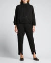 Theory Double Knit Jersey Slouchy Jogger Pants In Oatcharmelange