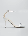 Manolo Blahnik Chaos 105mm Metallic Napa Sandals In Silv 0461