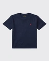 Polo Ralph Lauren Big Boys Cotton Jersey V-neck T-shirt In Navy