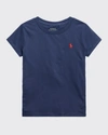 Polo Ralph Lauren Girl's Logo Embroidered T-shirt In Blue