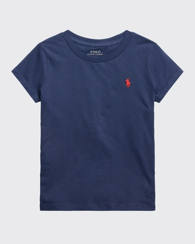 POLO RALPH LAUREN GIRL'S LOGO EMBROIDERED T-SHIRT,PROD167810057