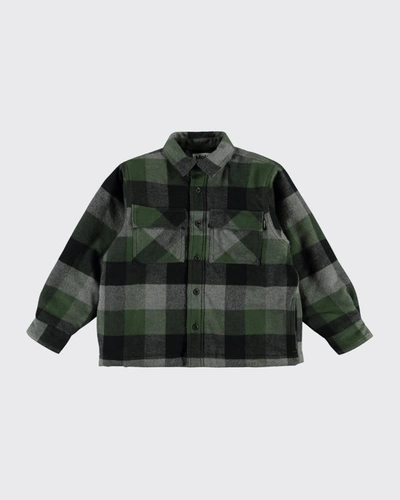 Molo Boys' Hayes Padded Shirt In Brushed Plaid In Check