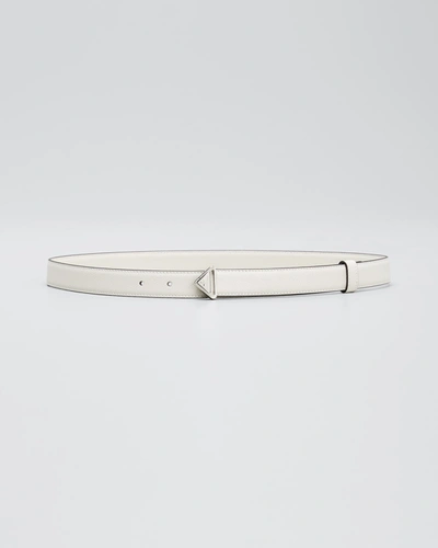 Prada Triangle Saffiano Leather Belt In F0chz Talco 1
