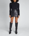 Balenciaga Leather Hourglasses Mini Skirt In Noir
