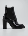 Alexander Mcqueen Tread Heeled Chelsea Boots In 1000 Black Black