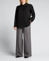 Theory Womens Black Fitted Button-up Stretch-silk Shirt M In Black