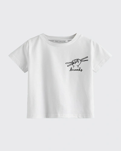 Sweet Olive Street Kid's Rock On! Personalized T-shirt, Sizes Xs-l In White