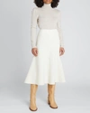 Chloé Turtleneck Scallop-cuff Sweater In Soften Brown