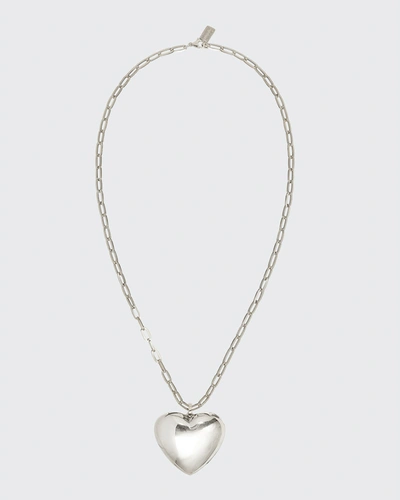 Lauren Rubinski 14k White Gold Heart Necklace In Wg