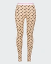 Marine Serre Crescent Moon Print Leggings In 08 All Over Moon
