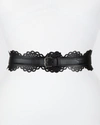 Alaïa Thin Openwork Corset Belt In 010 Blanc Optique