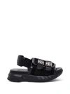 GIVENCHY MARSHMALLOW BLACK SUEDE SANDALS,BE305SE14B001