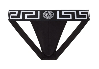 Versace Greca Logo Slip In Black