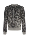 Dolce & Gabbana Brushed Leopard-print Wool-blend Sweater In Variante Abbinata