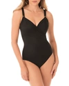 Miraclesuit Razzle Dazzle Siren Twist-front Underwire Allover Slimming One-piece Swimsuit Women's Swimsuit In Black