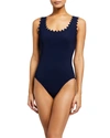 Karla Colletto Ines Scoop-neck Underwire One-piece Swimsuit In Navy