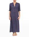 Everyday Ritual Tracey Striped Long Coverup Dress In Peacock Stripe
