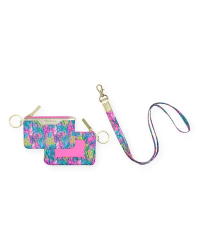 Lilly Pulitzer Party All The Tide Lanyard & Id Case Set