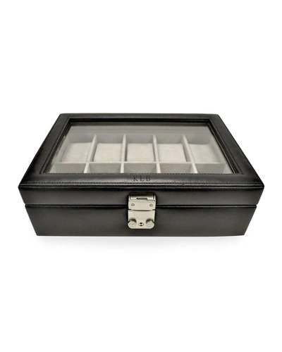 Royce New York Personalized Leather 10-watch Display Case In Black