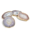 ANNA NEW YORK AGATE & GOLD COASTERS, SET OF 4,PROD232120174