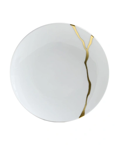 Bernardaud X Sarkis Kintsugi Porcelain Coupe Bread And Butter Plate In White/gold