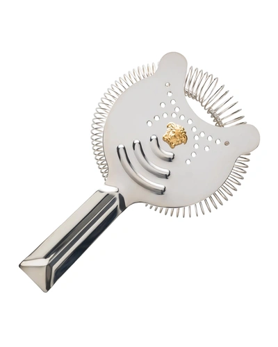 Versace Stainless Steel Cocktail Strainer In Silver