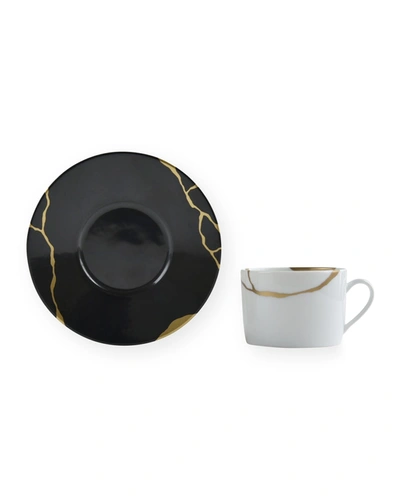 Bernardaud Kintsugi Charbon Tea Saucer Only In Black