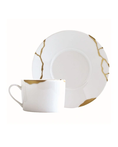 Bernardaud Kintsugi-sarkis Flat Saucer In White/gold