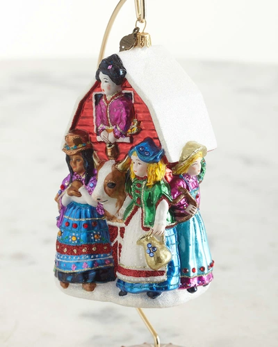 Jay Strongwater Eight Maids A-milking Glass Ornament