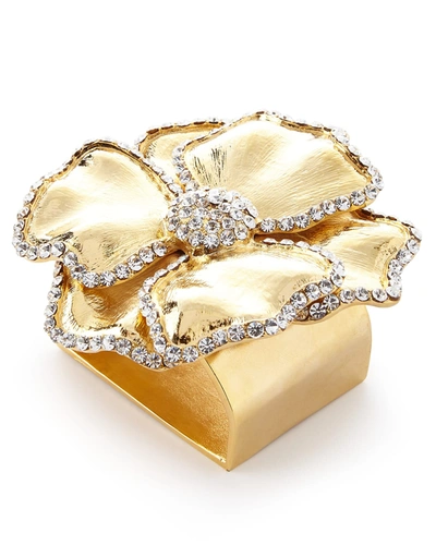 Nomi K Swarovski&reg; Crystal Flower Napkin Ring, Set Of Four, Golden