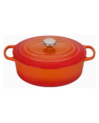 Le Creuset Signature 6.75-quart Oval Enameled Cast Iron French/dutch Oven In Orange