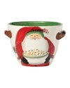 Vietri Old St. Nick Handled Deep Serving Bowl With Popcorn