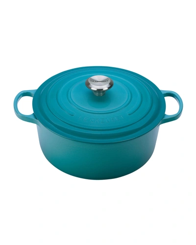 Le Creuset 7.25-quart Signature Cast Iron Round Dutch Oven In Caribbean