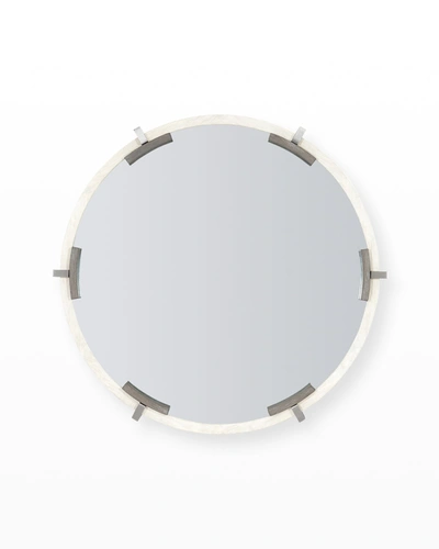 Bernhardt Foundations Round Mirror In Shale/stainless 