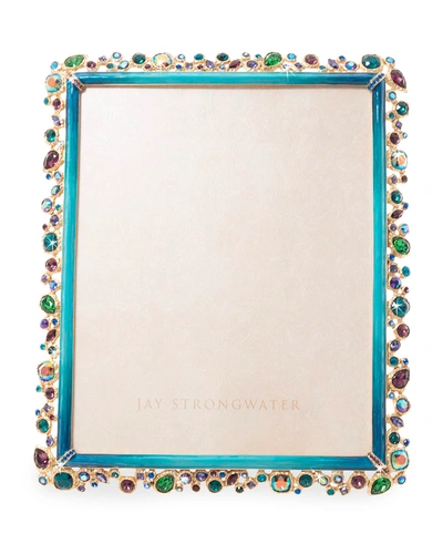 Jay Strongwater Bejeweled 8" X 10" Picture Frame In Peacock