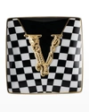 VERSACE VIRTUS CANAPE DISH WITH RAISED RELIEF,PROD246100220