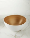 Neiman Marcus Brushstroke Golden Salad Bowl