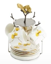 Michael Aram Butterfly Ginkgo 9-piece Teacup, Saucer, & Stand Demi Set